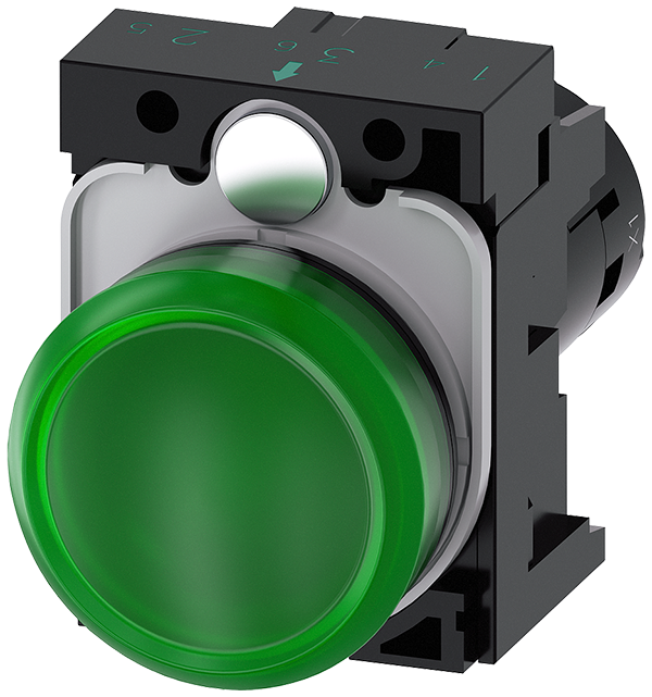 lámpara de señalización, compacto, 22 mm, redondo, (3SU1201-6AC40-1AA0)