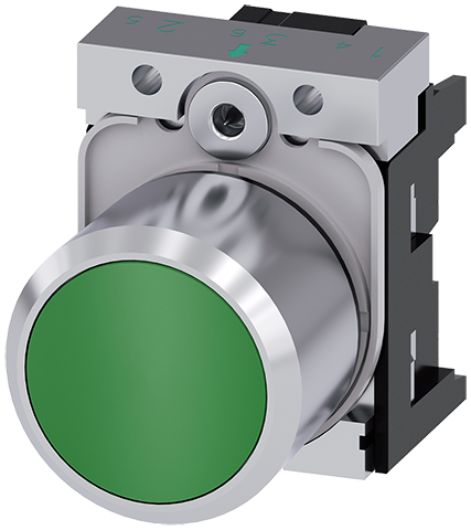 pulsador, compacto, con carrera prolongada (12 mm) (3SU1250-0EB40-0AA0)