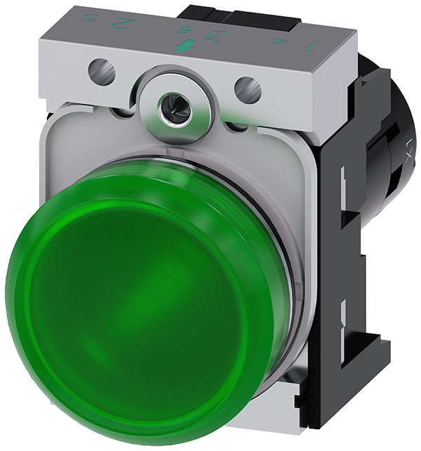 lámpara de señalización, compacto, 22 mm, redondo, (3SU1251-6AC40-1AA0)