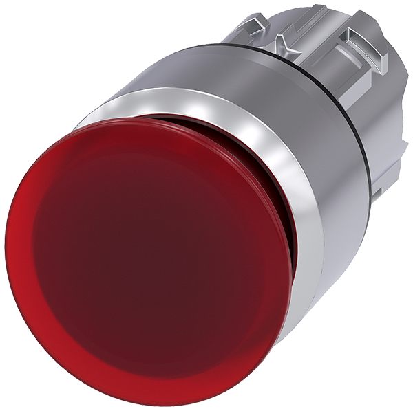 pulsador de seta iluminado, 22 mm, redondo, metal, (3SU1051-1AA20-0AA0)