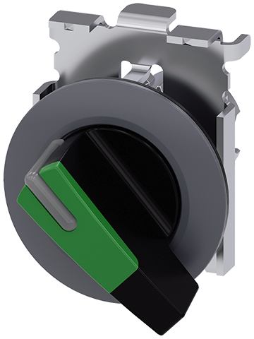 selector, iluminable, 30 mm, redondo, metal, mate, (3SU1062-2EF40-0AA0)