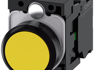 pulsador, 22 mm, redondo, plástico, amarillo, botó (3SU1100-0AB30-1BA0)