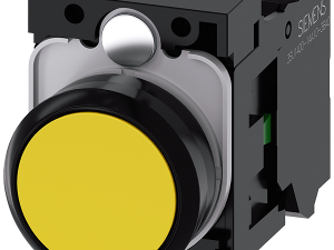 pulsador, 22 mm, redondo, plástico, amarillo, botó (3SU1100-0AB30-3BA0)