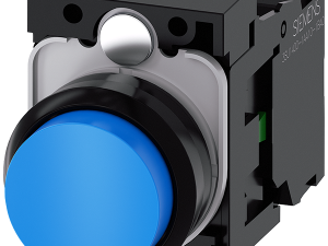 pulsador, 22 mm, redondo, plástico, azul, botón, s (3SU1100-0BB50-1BA0)