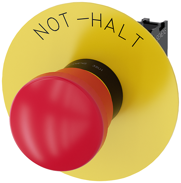 Pulsador de seta de PARADA DE EMERGENCIA, 22 mm, r (3SU1100-1HA20-1CH0)