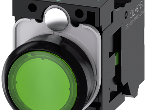 pulsador luminoso, 22 mm, redondo, plástico, verde (3SU1103-0AB40-3BA0)