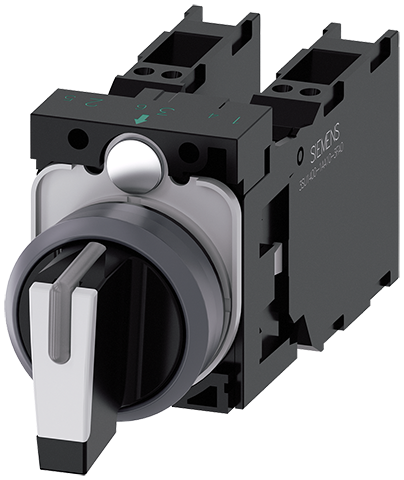 selector, iluminable, 22 mm, redondo, plástico con (3SU1130-2BL60-3LA0)