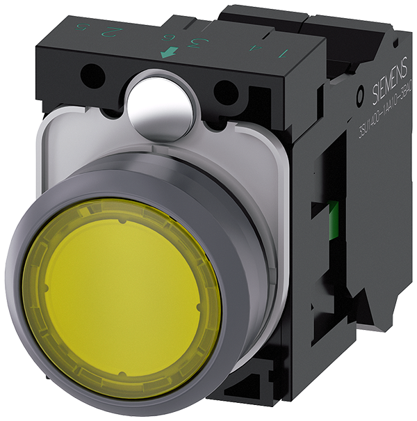 pulsador luminoso, 22 mm, redondo, plástico con an (3SU1132-0AB30-3BA0)