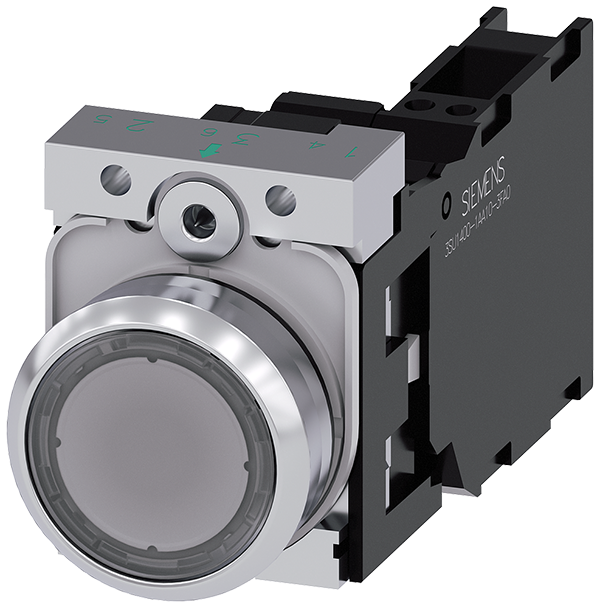 pulsador luminoso, 22 mm, redondo, metal, brillant (3SU1152-0AB70-3FA0)