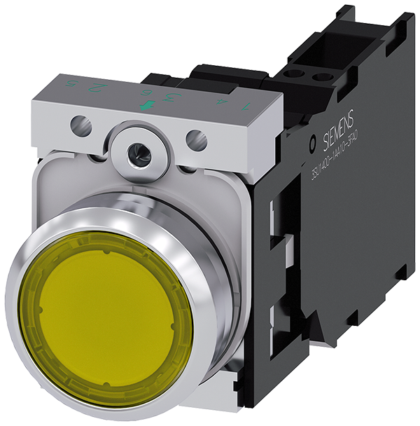 pulsador luminoso, 22 mm, redondo, metal, brillant (3SU1153-0AB30-3FA0)