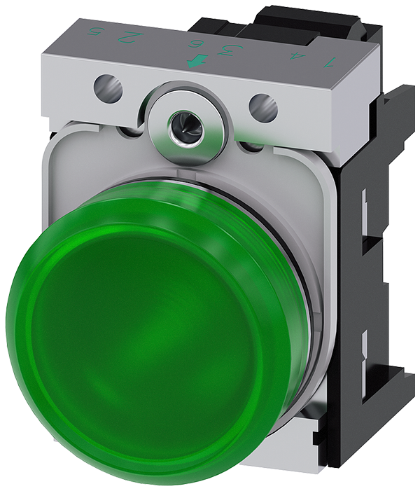 lámpara de señalización, 22 mm, redondo, metal, br (3SU1153-6AA40-3AA0)