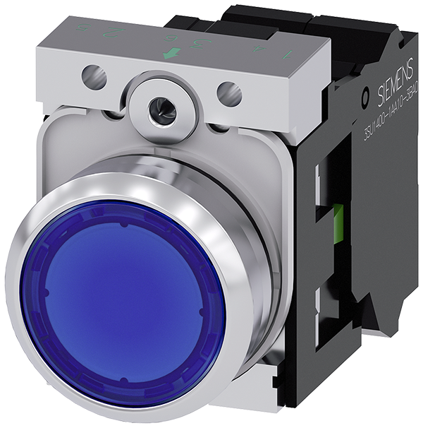 pulsador luminoso, 22 mm, redondo, metal, brillant (3SU1156-0AB50-3BA0)