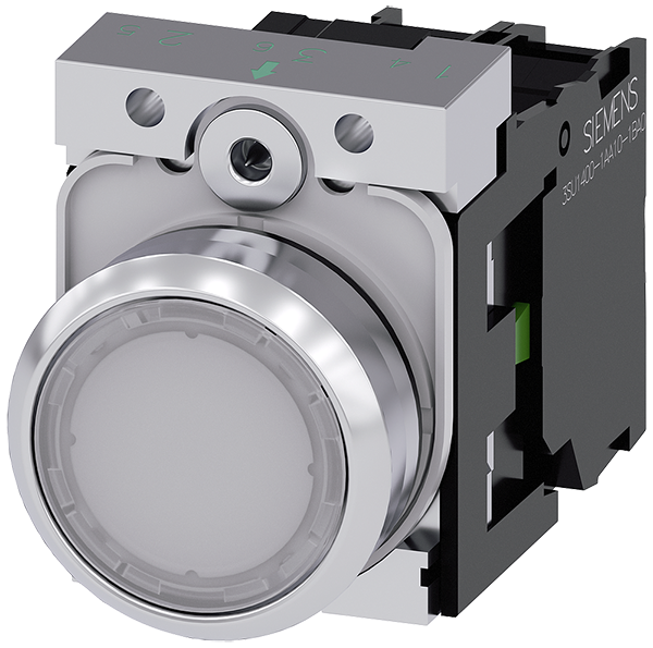 pulsador luminoso, 22 mm, redondo, metal, brillant (3SU1156-0AB60-1BA0)