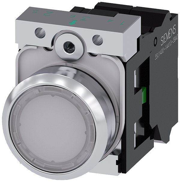 pulsador luminoso, 22 mm, redondo, metal, brillant (3SU1156-0AB60-3BA0)