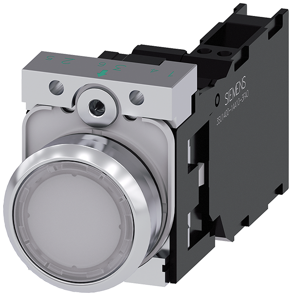 pulsador luminoso, 22 mm, redondo, metal, brillant (3SU1156-0AB60-3FA0)