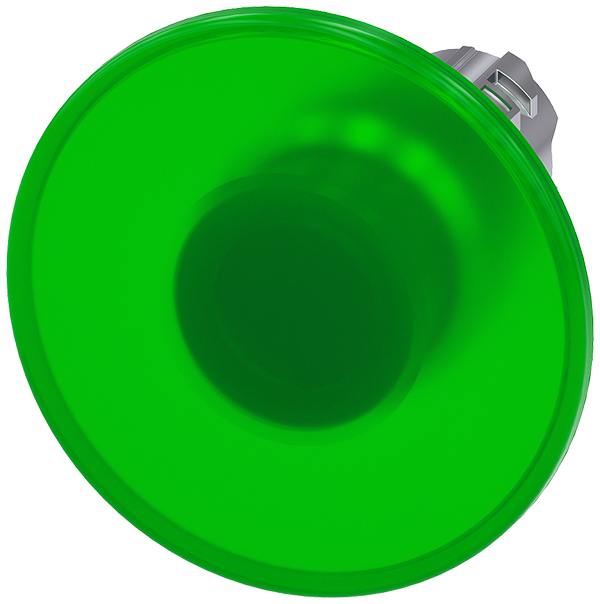 pulsador de seta iluminado, 22 mm, redondo, metal, (3SU1051-1CD40-0AA0)