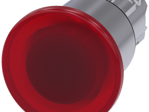 pulsador de seta iluminado, 22 mm, redondo, metal, (3SU1051-1EA20-0AA0)