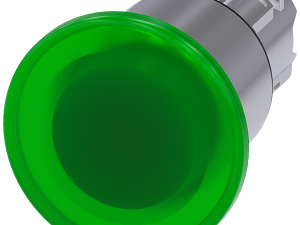 pulsador de seta iluminado, 22 mm, redondo, metal, (3SU1051-1EA40-0AA0)