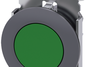 pulsador, 30 mm, redondo, metal, mate, verde, anil (3SU1060-0JA40-0AA0)