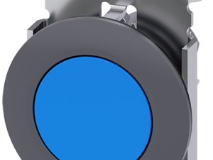 pulsador, 30 mm, redondo, metal, mate, azul, anill (3SU1060-0JA50-0AA0)