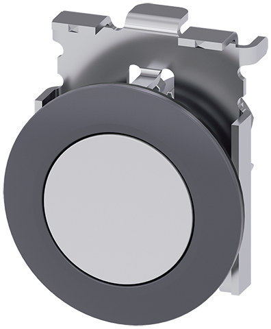 pulsador, 30 mm, redondo, metal, mate, blanco, ani (3SU1060-0JA60-0AA0)