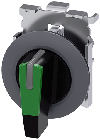 selector, iluminable, 30 mm, redondo, metal, mate, (3SU1062-2EL40-0AA0)