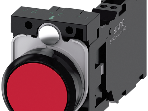 pulsador, 22 mm, redondo, plástico, rojo, botón, r (3SU1100-0AB20-3FA0)