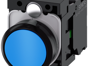 pulsador, 22 mm, redondo, plástico, azul, botón, r (3SU1100-0AB50-1BA0)