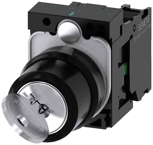 Interruptor de llave RONIS, 22 mm, redondo, plásti (3SU1100-4BF11-1BA0)