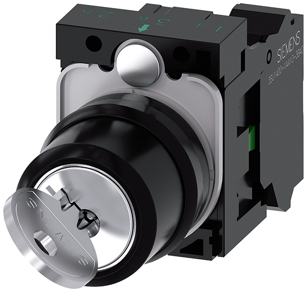 Interruptor de llave RONIS, 22 mm, redondo, plásti (3SU1100-4BF11-3BA0)