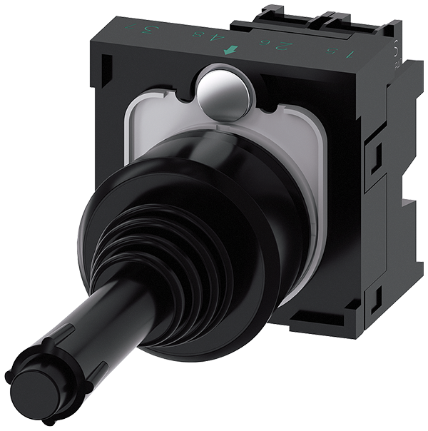 manipulador, 22 mm, redondo, plástico, negro, 2 po (3SU1100-7BD10-1NA0)