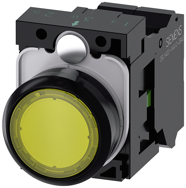 pulsador luminoso, 22 mm, redondo, plástico, amari (3SU1102-0AB30-3BA0)