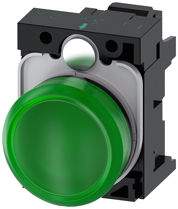 lámpara de señalización, 22 mm, redondo, plástico, (3SU1102-6AA40-3AA0)