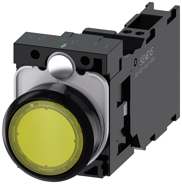 pulsador luminoso, 22 mm, redondo, plástico, amari (3SU1103-0AB30-3FA0)