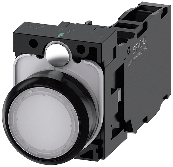 pulsador luminoso, 22 mm, redondo, plástico, blanc (3SU1103-0AB60-1FA0)