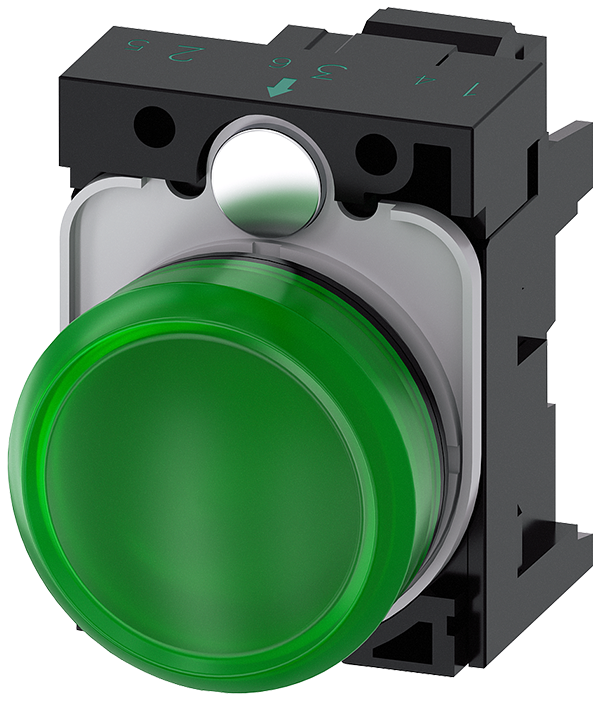 lámpara de señalización, 22 mm, redondo, plástico, (3SU1103-6AA40-3AA0)