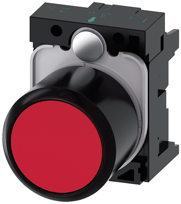 pulsador, compacto, con carrera prolongada (12 mm) (3SU1200-0EB20-0AA0)