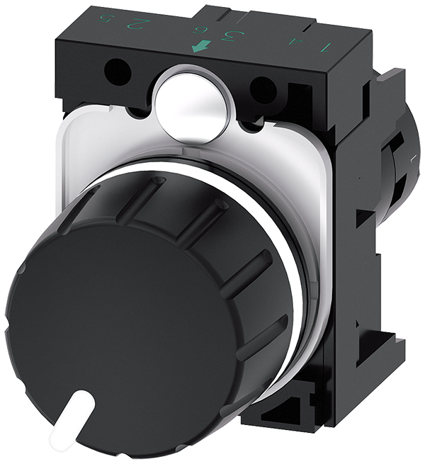 potenciómetro, compacto, 22 mm, redondo, plástico, (3SU1200-2PT10-1AA0)