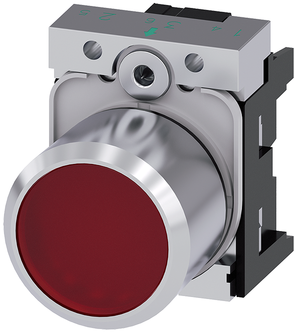 pulsador, compacto, con carrera prolongada (12 mm) (3SU1251-0EB20-0AA0)