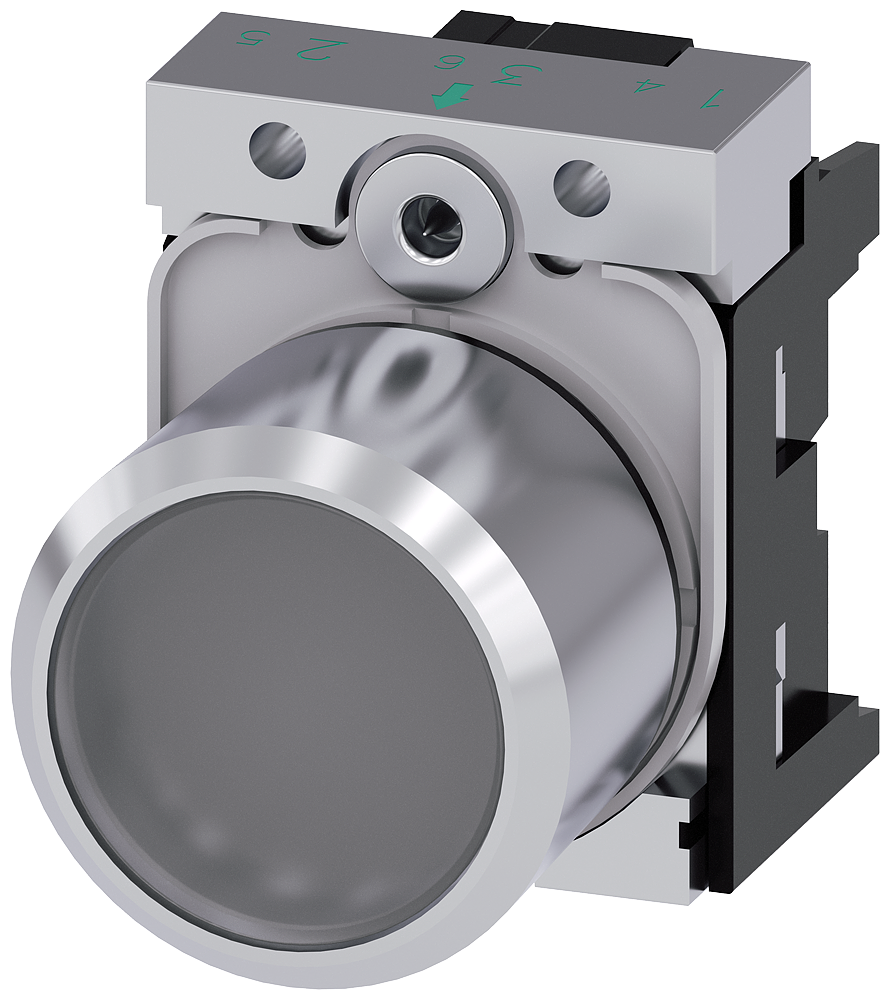 pulsador, compacto, con carrera prolongada (12 mm) (3SU1251-0EB70-0AA0)