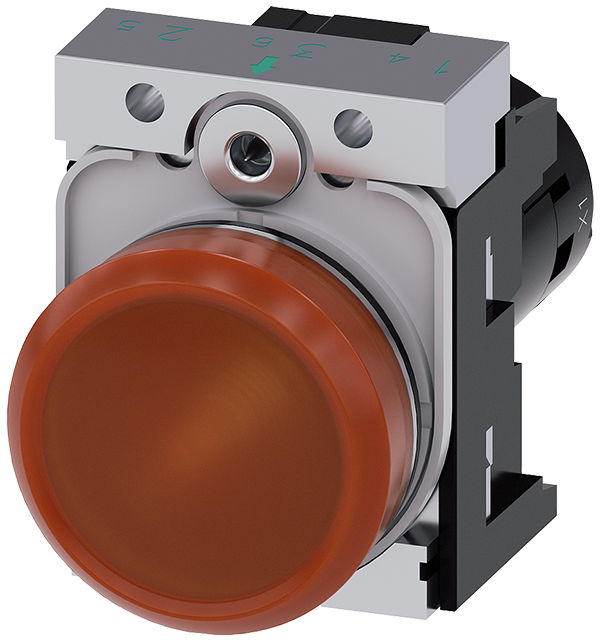 lámpara de señalización, compacto, 22 mm, redondo, (3SU1251-6AB00-1AA0)