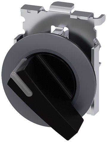 Selector iluminable, 30 mm, redondo, metal mate, n (3SU1062-2EC10-0AA0)