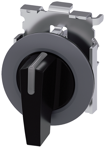 Selector iluminable, 30 mm, redondo, metal mate, n (3SU1062-2EM10-0AA0)