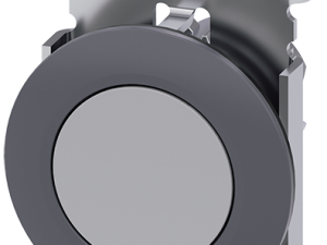pulsador, 30 mm, redondo, metal, mate, gris, anill (3SU1060-0JB80-0AA0)