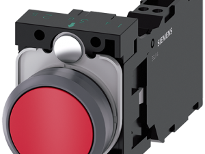 Pulsador, 22 mm, circular, plástico con anillo fro (3SU1130-0AB20-3FA0)