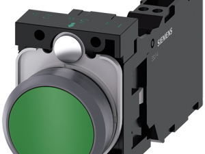 Pulsador, 22 mm, circular, plástico con anillo fro (3SU1130-0AB40-3FA0)