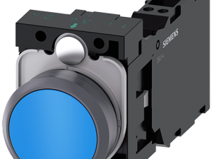 Pulsador, 22 mm, circular, plástico con anillo fro (3SU1130-0AB50-3FA0)