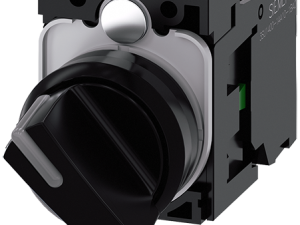 Selector iluminable, 22 mm, redondo, plástico, neg (3SU1100-2BF10-1BA0)