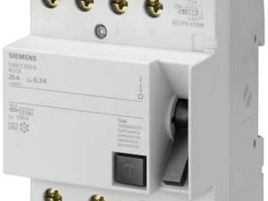 interruptor diferencial, 4 polos, Tipo A, Entrada: (5SM3448-6)