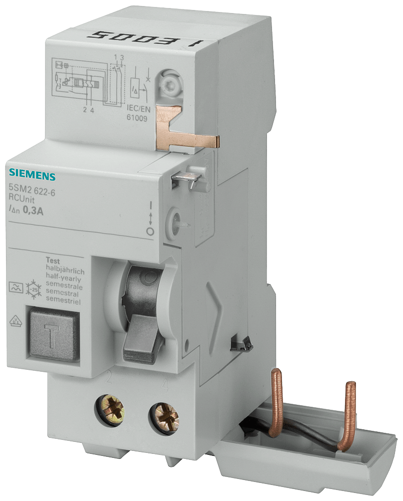 Bloque FI, 2 polos, Tipo A, Entrada: 40 A, 30 mA, (5SM2323-6)